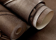 Colore lussuoso di Brown della carta da parati del salone con il modello del cuoio 3D, dimensione di 0.53*10M