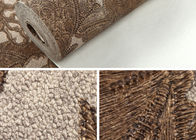 Classic Style Embossed Washable Vinyl Wallpaper with Chocolate color , CE ISO Compliant