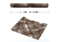 Colore lussuoso di Brown della carta da parati del salone con il modello del cuoio 3D, dimensione di 0.53*10M