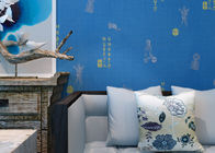 Wallcovering non tessuto cinese di stile del cartone blu insonorizzato per il salone/camera da letto