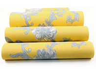 Modern Yellow Color Non Woven Wallpaper Washable For Livingroom , Size Customized