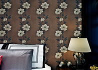 Floral Interior House Decoration Wallpaper With Non Woven Materials , Brown Color