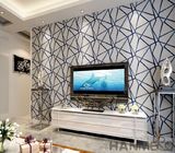 Modern Living Room 3D Suede Wallpaper 0.53*10M Geometric Design Wallcovering Exported
