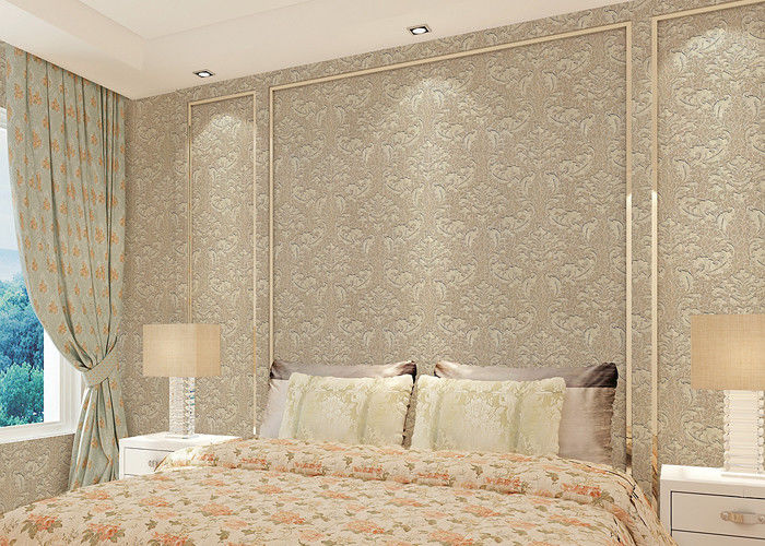 Floral decoration contemporary bedroom wallpaper , Nonwoven modern wallpaper for bedroom