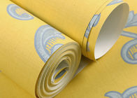 Carta da parati non tessuta gialla moderna di colore lavabile per il salone, dimensione su misura