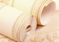 Carta da parati non tessuta classica/carta da parati beige del damasco per la decorazione domestica, a prova d'umidità